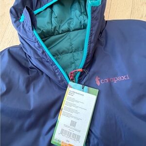 Cotopaxi Puffer Jacket - Navy and Teal